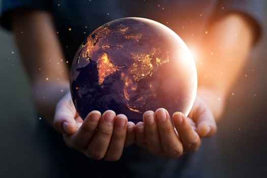 Globe in outstretched hands
