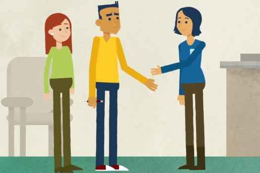 Graphic of clinician shaking hands with a patient