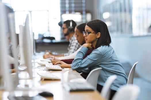 Young woman working on a computer
