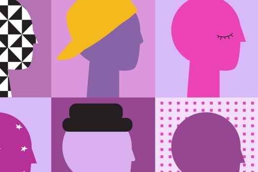 Illustration of heads in different patterns