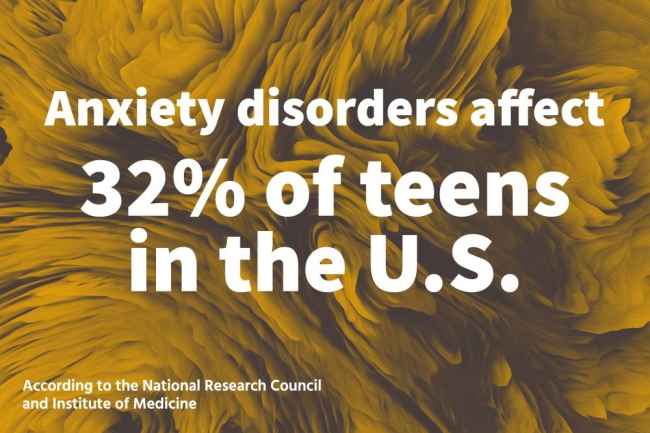 Infographic - Anxiety disorders affect 32% of teens in the U.S.