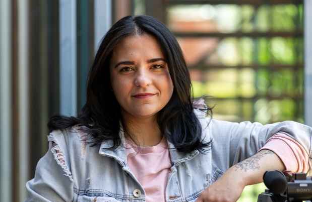 Participant Natasha - person with short dark hair wearing a jean jacket