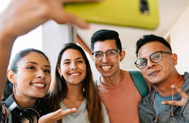 Teens take a selfie