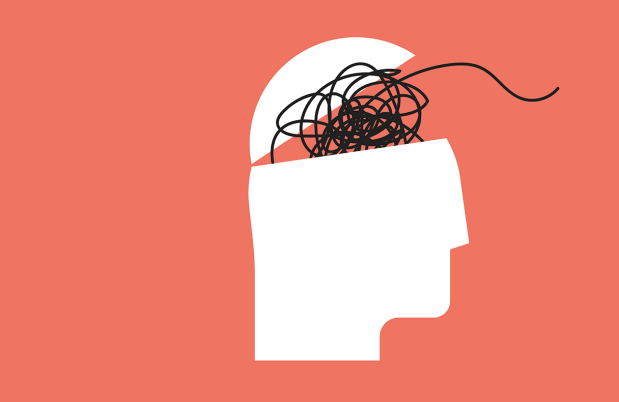 Illustration of a head with squiggle lines coming out of it