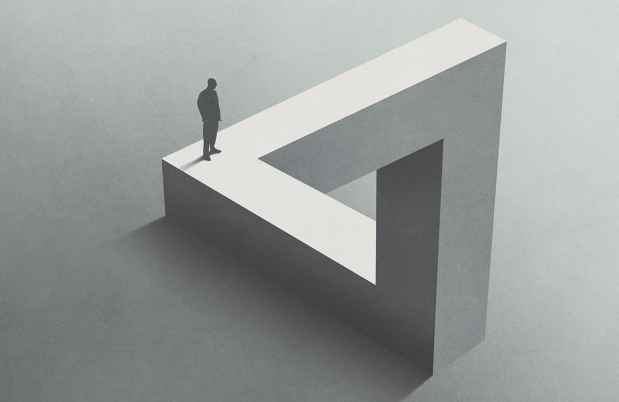 Illustration of a figure on an impossible triangle loop