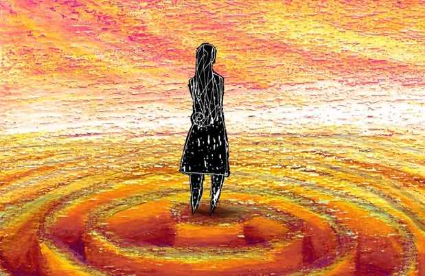 Illustration of figure on concentric circles