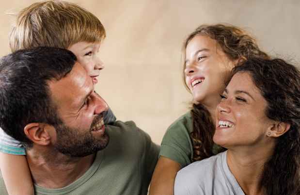 Family smiling together