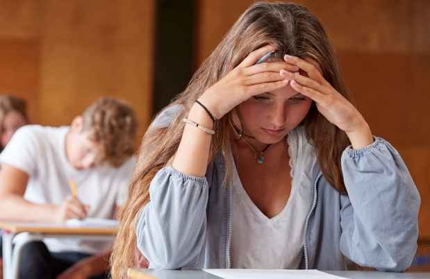 Students taking a test