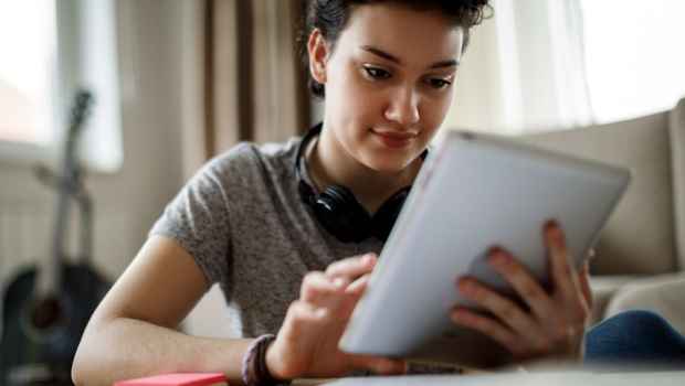 Person using a tablet