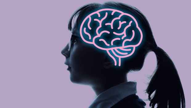 Graphic of girl with brain outlined