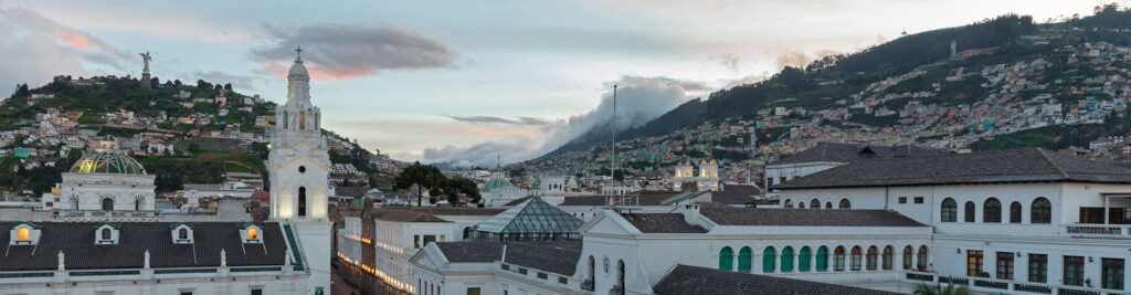 Panoramic view of Quito Ecuador