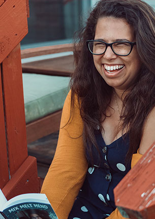 Woman smiling in glasses
