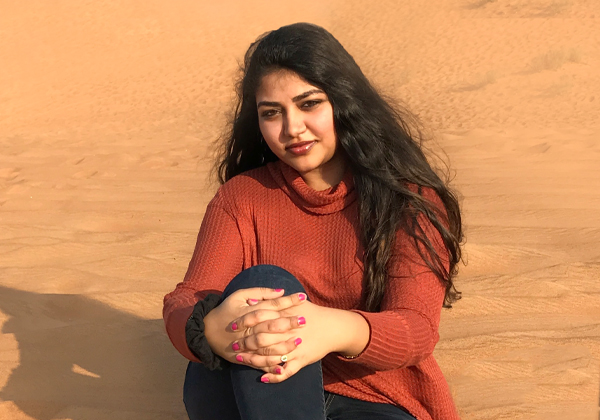 Woman posing in the desert